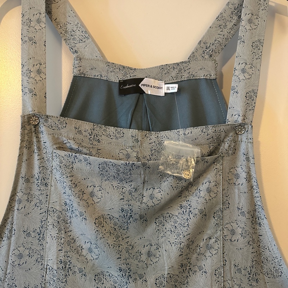 Piper & Scoot Blue Patterned Overalls
